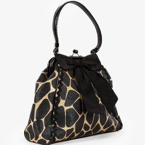 Moschino Cheap and Chic Animal Print Woven Handbag